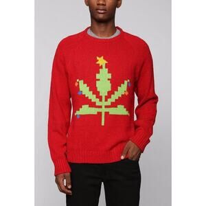 Urban Outfitters Men Red Crew Neck Long Sleeves Character Hero Xmas Sweater S